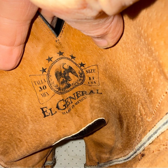 El General Black Embossed Cowboy Boots - Picture 6 of 11